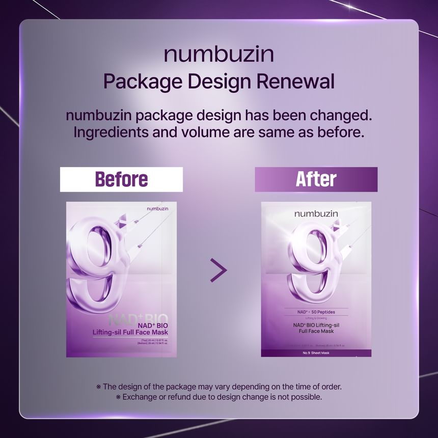 Numbuzin NAD+ BIO Lifting-sil Full Face Mask